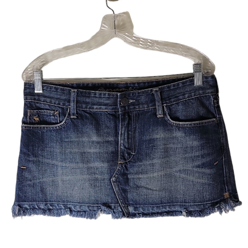 Abercrombie & Fitch raw hem cut off micro jeans mini skirt size 6